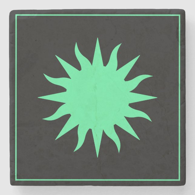 Soleil Sun Sonne Steinuntersetzer (Vorderseite)