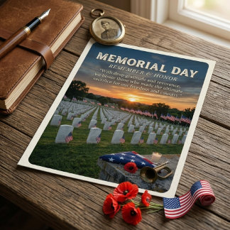 Solemn Memorial Day Remember and Honor the Fallen Feiertagspostkarte