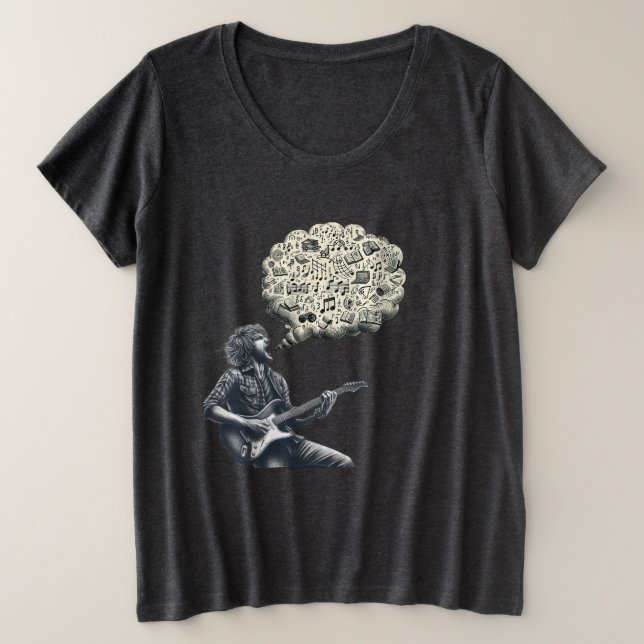 Solfeggio explodierender Gitarrenspieler Große Größe T-Shirt (Design vorne)