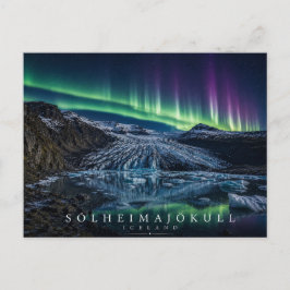 Sólheimajökull-Gletschereiszunge Island Aurora Postkarte