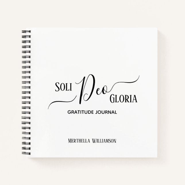 SOLI DEO GLORIA Personalisiert Dankesblatt Notizbuch (Vorderseite)