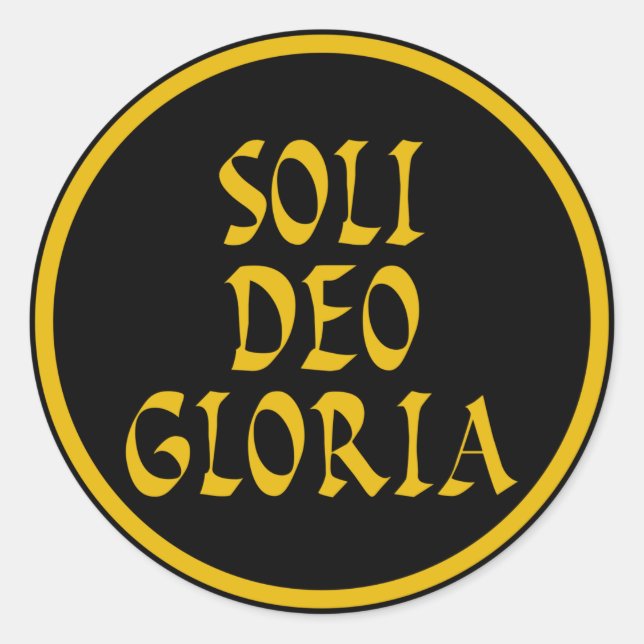 Soli Deo Gloria Runder Aufkleber (Vorderseite)