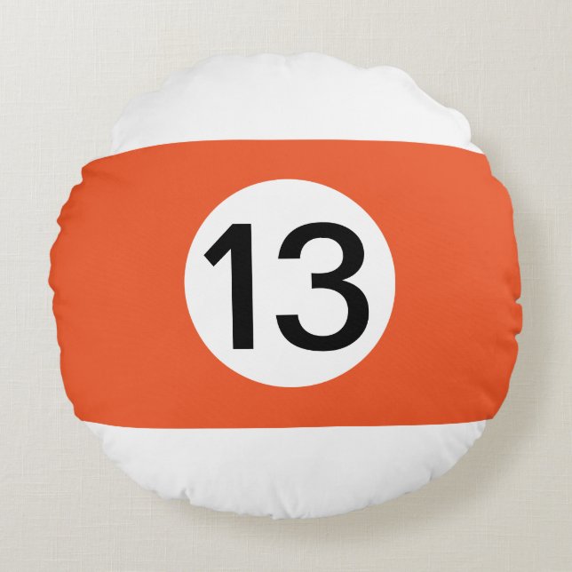 Solid and Stripe Billiard Balls #13 Sammeln alle 1 Rundes Kissen (Vorderseite)