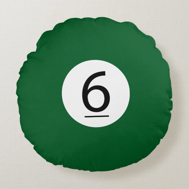 Solid and Stripe Billiard Balls #6 Sammeln alle 15 Rundes Kissen (Vorderseite)