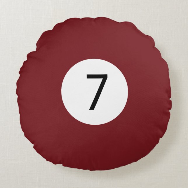 Solid and Stripe Billiard Balls #7 Sammeln alle 15 Rundes Kissen (Vorderseite)