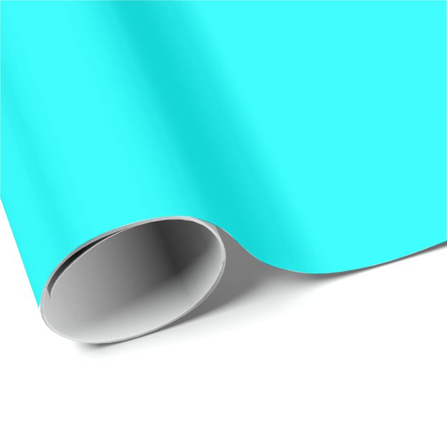 Solid Aqua Blue Geschenkpapier (Rolleneckpunkt)