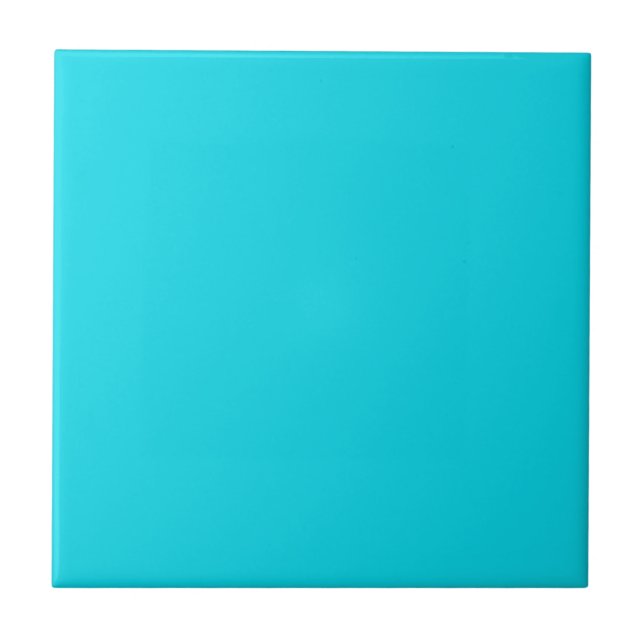 Solid Aqua Blue Keramik Tile Fliese (Vorderseite)
