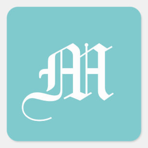 Solid Aqua Blue Pop Quadratischer Aufkleber