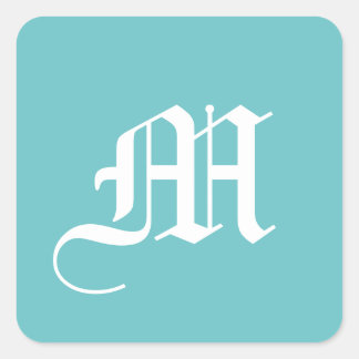 Solid Aqua Blue Pop Quadratischer Aufkleber