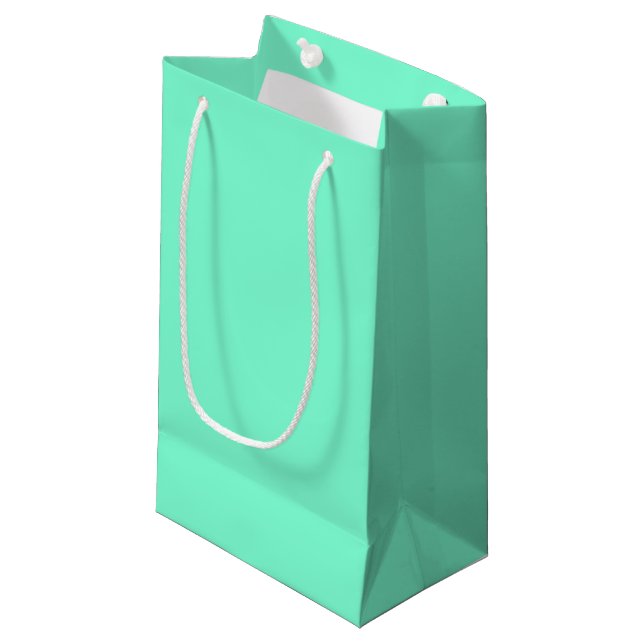 Solid Aquamarine Kleine Geschenktüte (Vorderseite Schrägansicht)