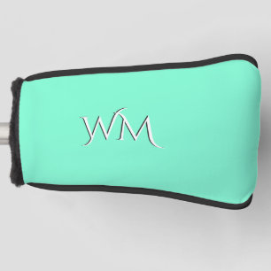 Solid Aquamarine Mit Monogramm Golf Headcover