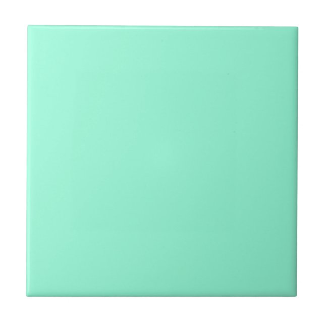 Solid Aquamarine Tile Fliese (Vorderseite)