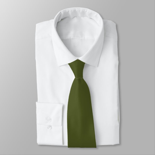 Solid Army Green Necktie Krawatte (Gebunden)