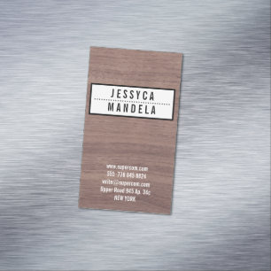 Solid auf Hazel Wood Magnetische Visitenkarte