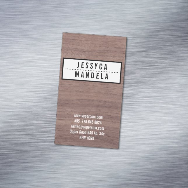 Solid auf Hazel Wood Magnetische Visitenkarte (Beispiel)