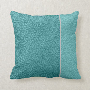 Solid Autumnal Blue auf Aquamarinem blauen grauen Kissen