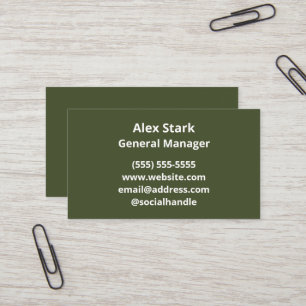Solid Avocado Green Business Cards Visitenkarte
