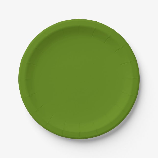 Solid Avocado Green Pappteller (Vorderseite)