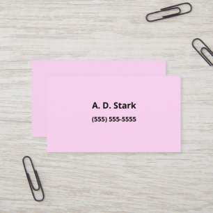 Solid Baby Pink Business Cards Visitenkarte