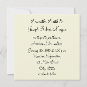 Solid Beige Wedding Einladung