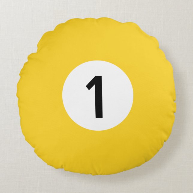 Solid Billiard Ball #1 - zu 100 % bearbeitbar Rundes Kissen (Vorderseite)