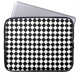 Solid Black and White Chevron Pattern Laptopschutzhülle
