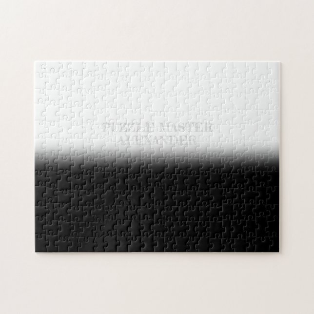 Solid Black and White Secret Message Personalisier Puzzle (Horizontal)