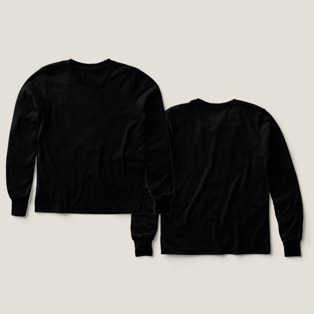 Solid Black Boys Custom Bella Leinwand Long (Design Vorder- & Rückseite)