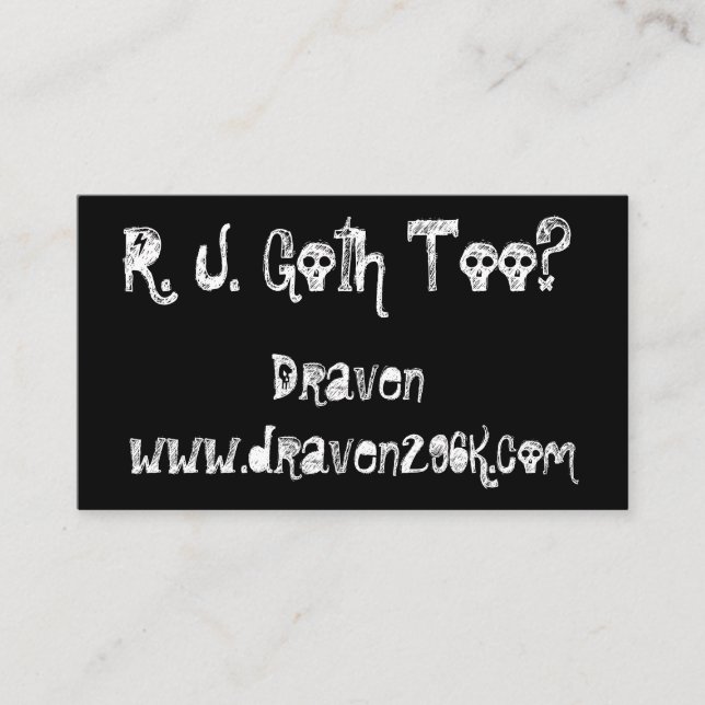 Solid Black Goth Business Cards Visitenkarte (Vorderseite)
