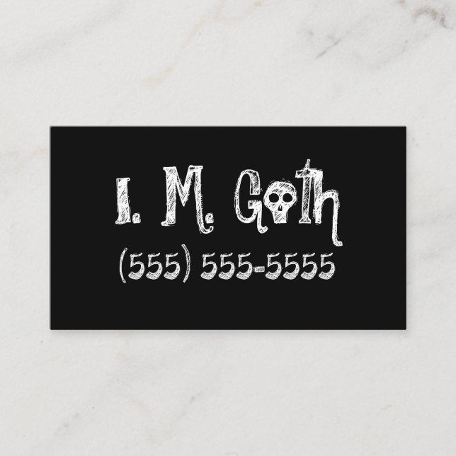 Solid Black Goth Business Cards Visitenkarte (Vorderseite)