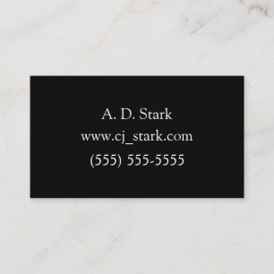 Solid Black Minimalistisch Business Cards Visitenkarte
