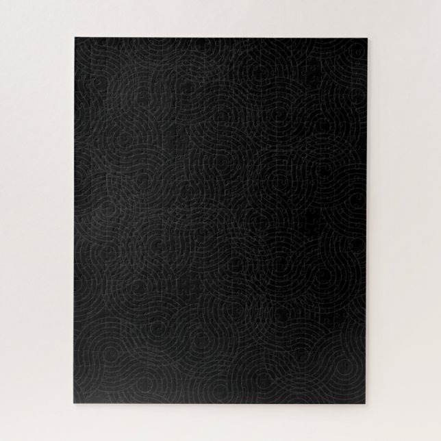 Solid Black mit dunkelgrauer geometrischer Illusio Puzzle (Vertikal)
