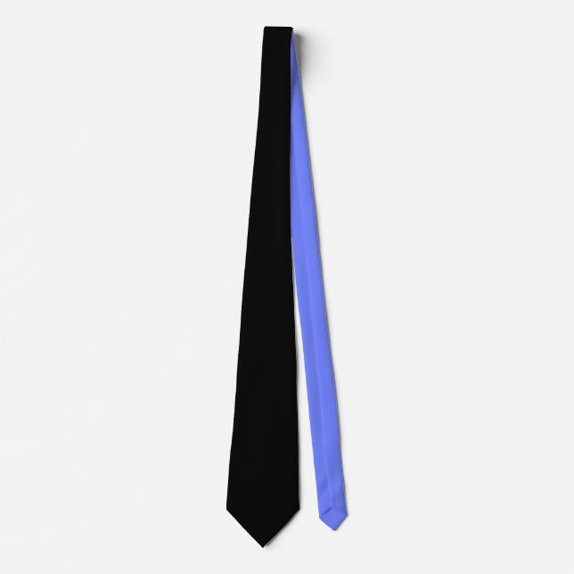 Solid Black mit Periwinkle Neck Tie Krawatte (Vorderseite)