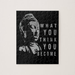 Solid Black Motivierend Buddha Zitat Puzzle