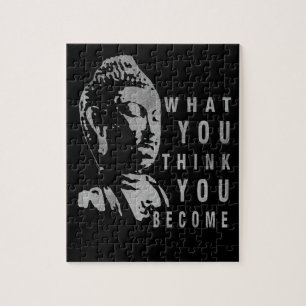 Solid Black Motivierend Buddha Zitat Puzzle