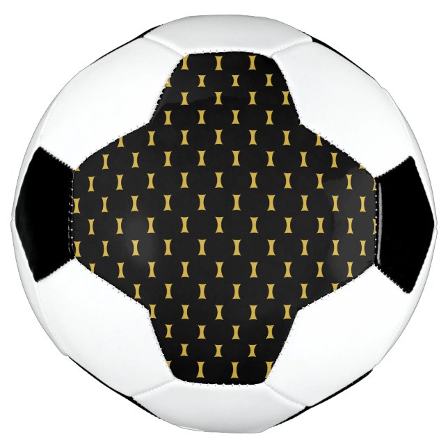 Solid Black with Metallic Gold Mark Style Fußball (Gedreht)