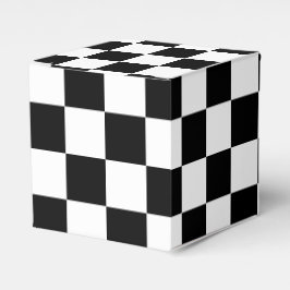 Solid Black with White Square Pattern Classic Geschenkschachtel