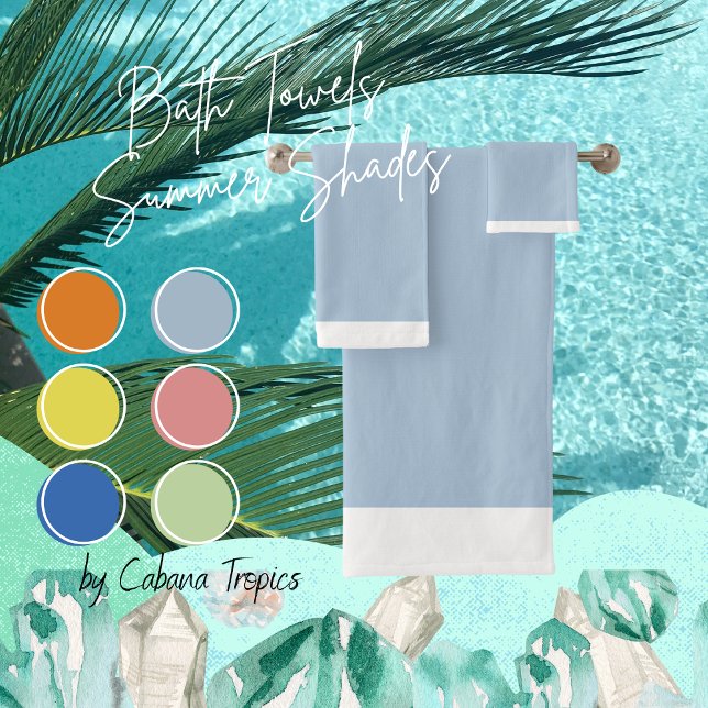 Solid, blassblau und weiß gekachelt Badetuch Set (Von Creator hochgeladen)