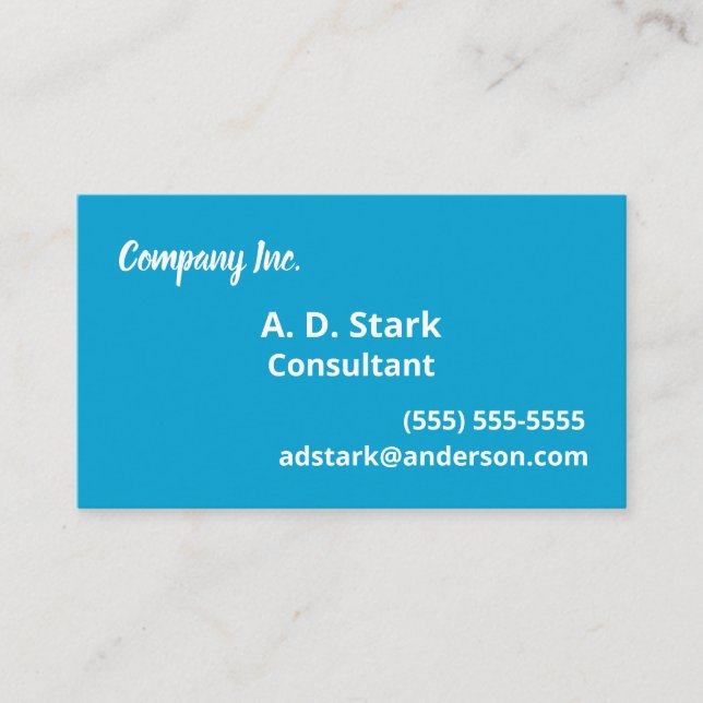 Solid Blue Business Cards Visitenkarte (Vorderseite)