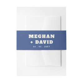 Solid Blue Wedding Einladungsbanderole