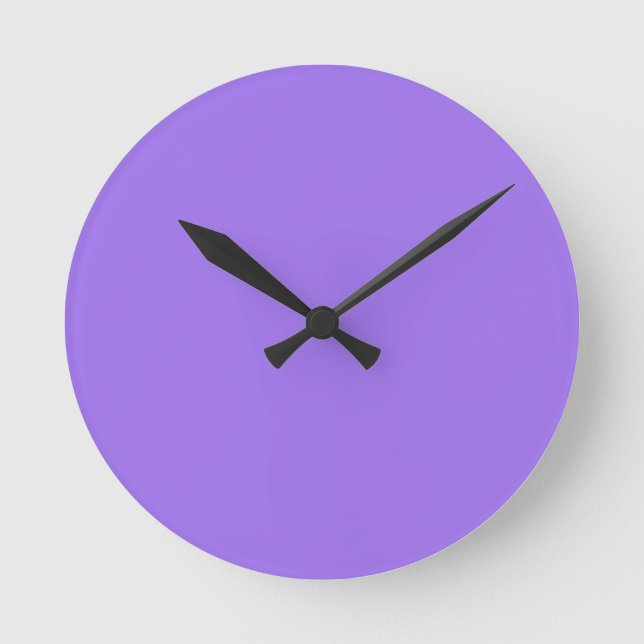 Solid Bright Lavender Purple Wall Clock Runde Wanduhr (Vorderseite)
