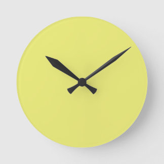 Solid Bright Lemon Yellow Wall Clock Runde Wanduhr