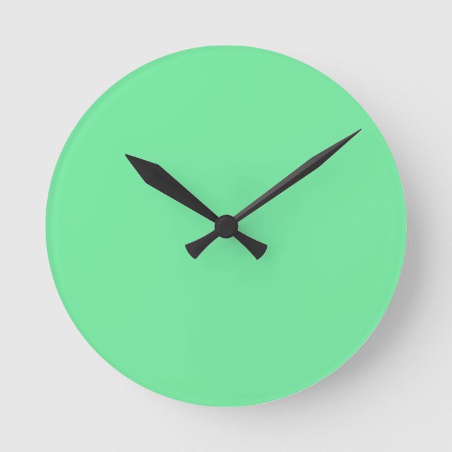 Solid Bright Lime Green Wall Clock Runde Wanduhr (Vorderseite)