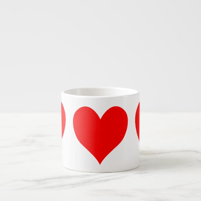 Solid Bright Red Niedlich Heart Espressotasse (Vorderseite)
