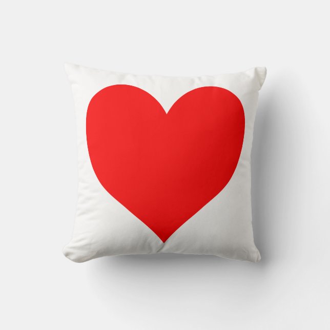 Solid Bright Red Niedlich Heart Kissen (Vorderseite)