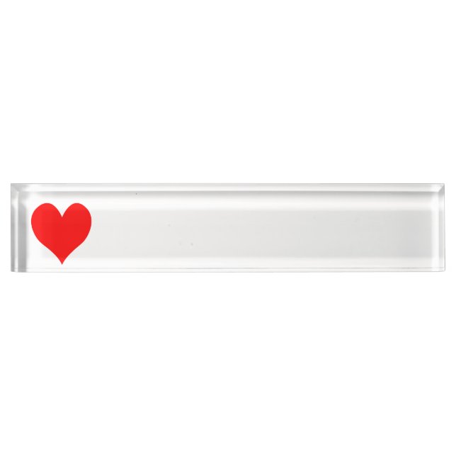 Solid Bright Red Niedlich Heart Namensplakette (Vorderseite)