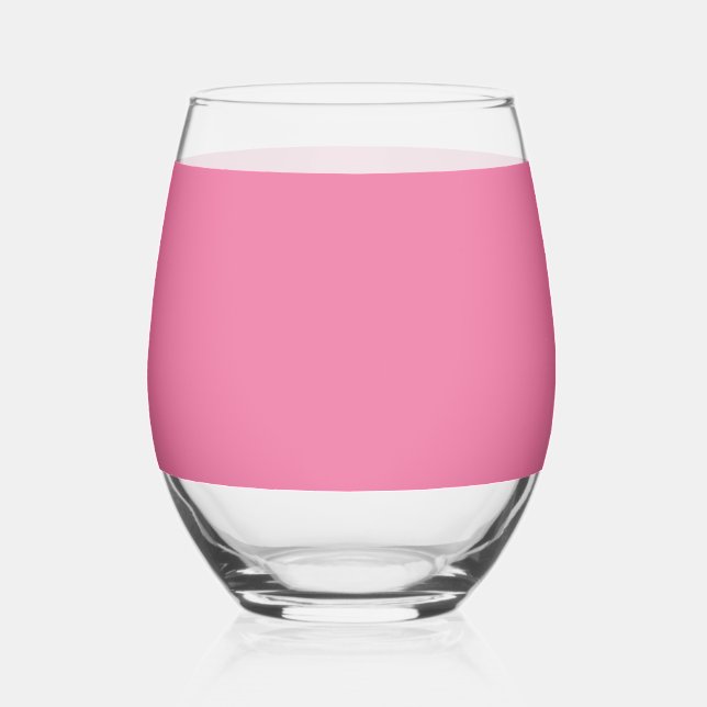 Solid Bright Roe Pink Glass Weinglas Ohne Stiel (Vorderseite)
