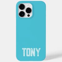 Solid Bright Sky Blue Individuelle Name Monogram