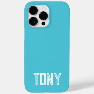 Solid Bright Sky Blue Individuelle Name Monogram Case-Mate iPhone 14 Pro Max Hülle