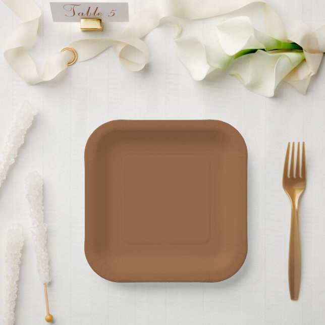 Solid brown color napkins pappteller (Hochzeit)
